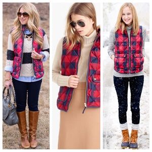 RARE J.Crew Excursion Quilted Vest in Buffalo Check!